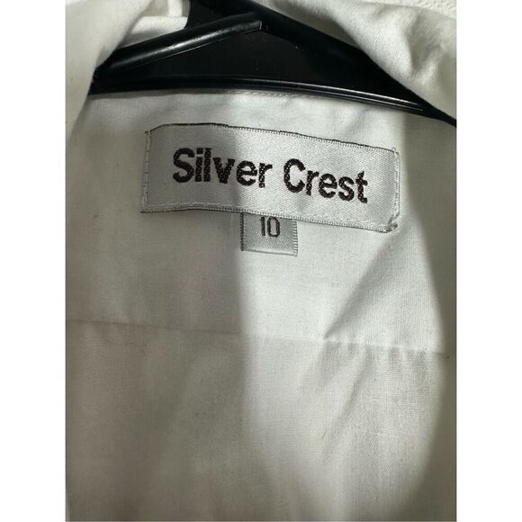 Silver Crest Vintage White Embroidered Button Down Shirt Pockets Sz 10 See Notes - Picture 4 of 11